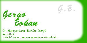 gergo bokan business card