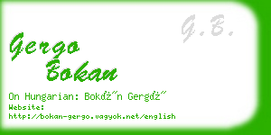 gergo bokan business card